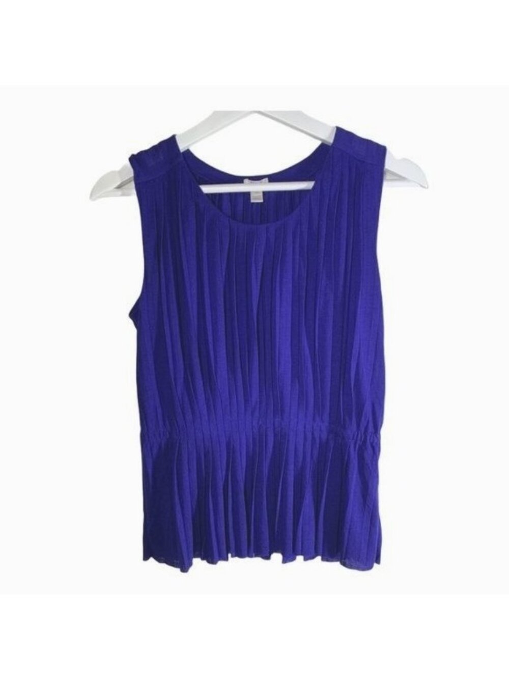 J.Crew Women's XXS Blue Pleated Sleeveless Blouse Career Office Tank Top
